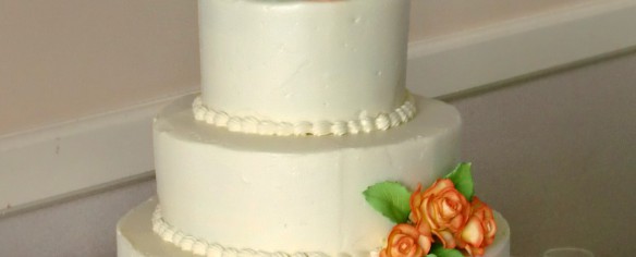 Orange Rose Wedding Cake