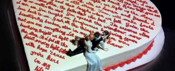 Lyrical Heart Wedding Cake